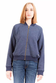 Blue Cotton Women Sweater