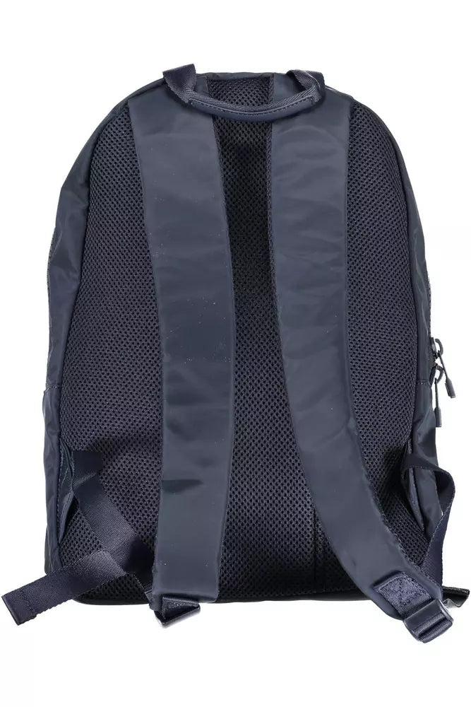 Blue Polyester Men Backpack