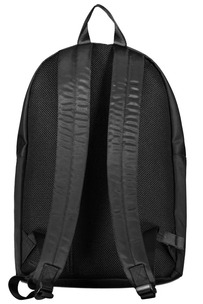 Black Polyester Men Backpack