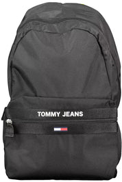 Black Polyester Men Backpack