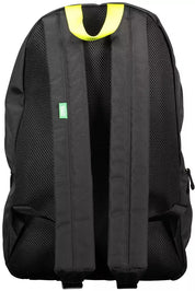 Black Polyester Men Backpack