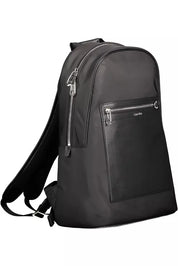 Black Polyester Men Backpack