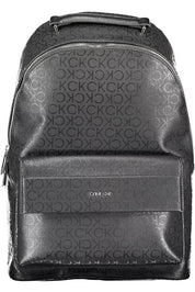 Black Polyester Men Backpack