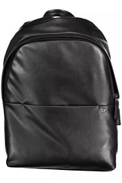 Black Polyester Men Backpack