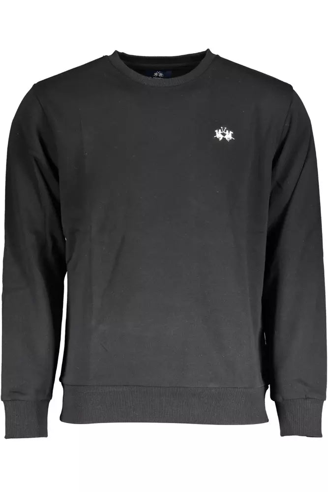 Black Cotton Men Sweater