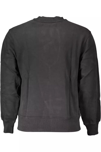 Black Cotton Men Sweater