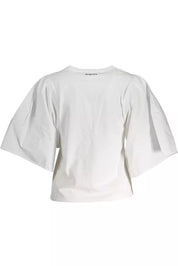 White Cotton Women T-Shirt