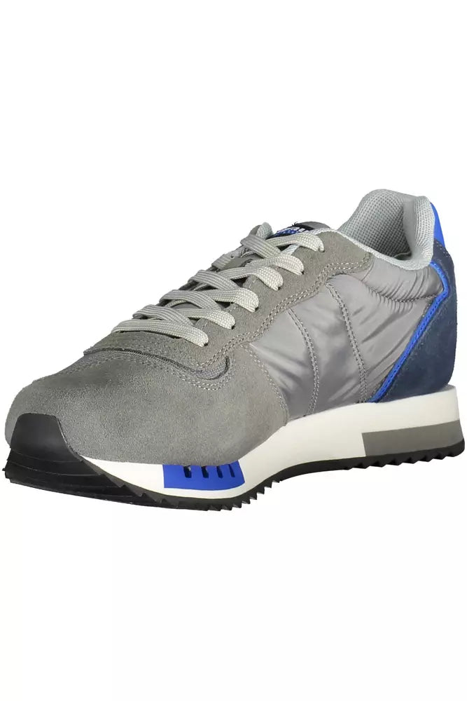 Gray Leather Men Sneaker