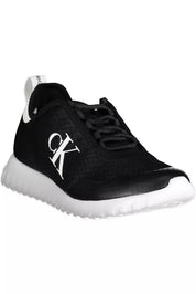 Black Polyester Men Sneaker