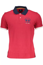 Red Cotton Men Polo