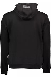 "Black Cotton Men Sweater with Hood"