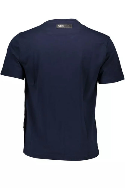 Blue Cotton Men T-Shirt