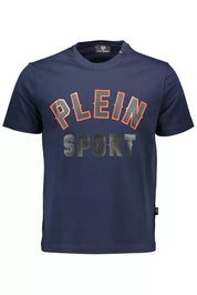 Blue Cotton Men T-Shirt