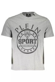 Gray Cotton Men T-Shirt