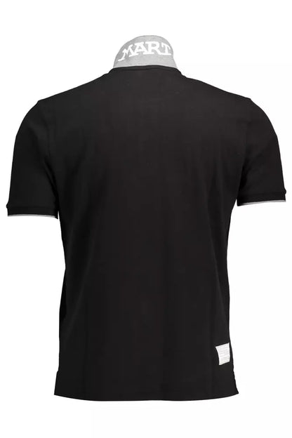 Black Cotton Men Polo Shirt