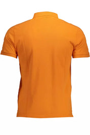 Orange Cotton Men Polo Shirt