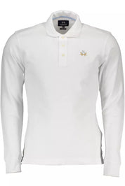 White Cotton Men Polo Shirt