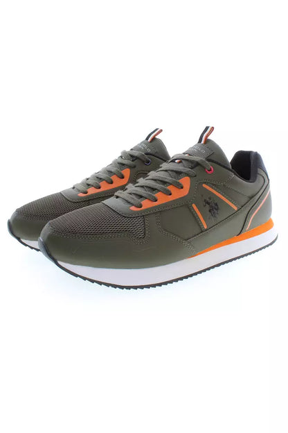 Green Polyester Men Sneaker