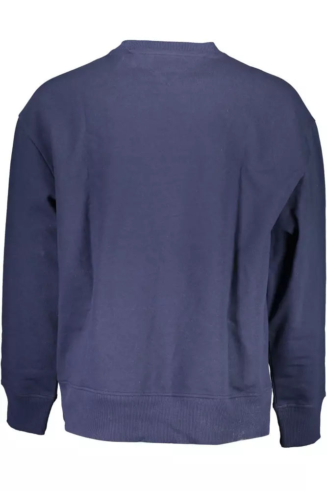 Blue Cotton Men Sweater