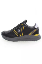 Black Polyester Men Sneaker