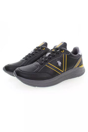 Black Polyester Men Sneaker