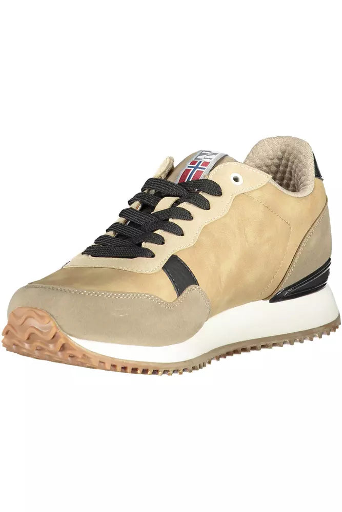 Beige Polyester Men Sneaker