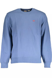 Blue Cotton Men Sweater