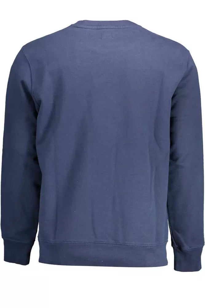 Blue Cotton Men Sweater