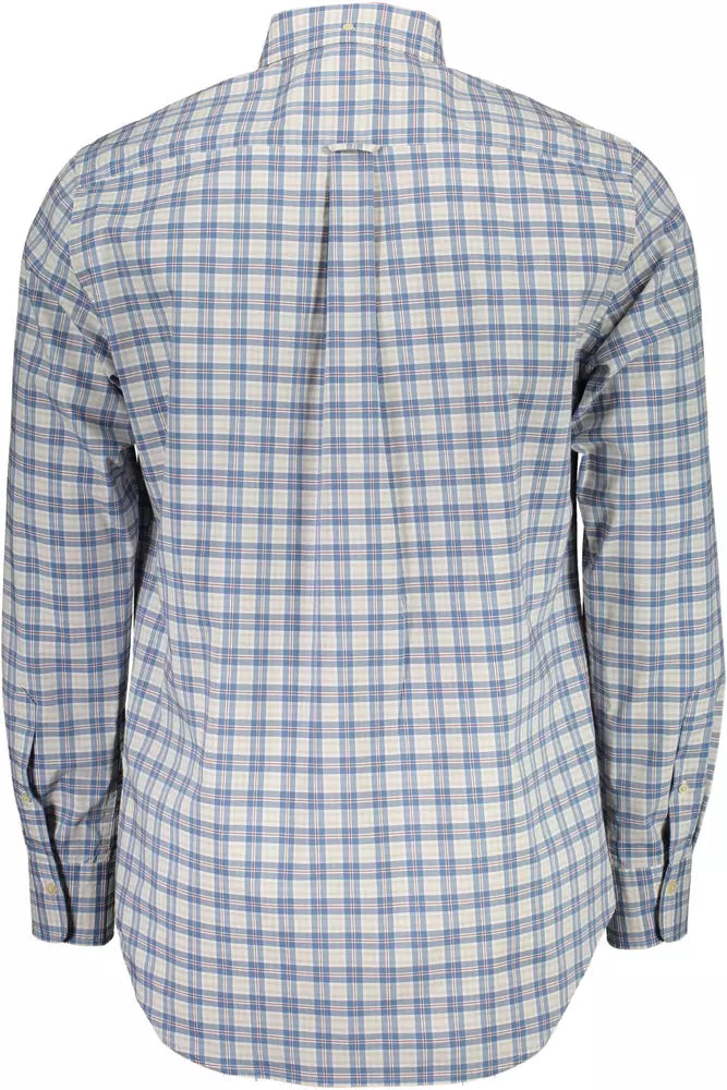 Blue Cotton Men Shirt