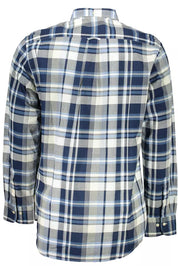 Blue Cotton Men Shirt