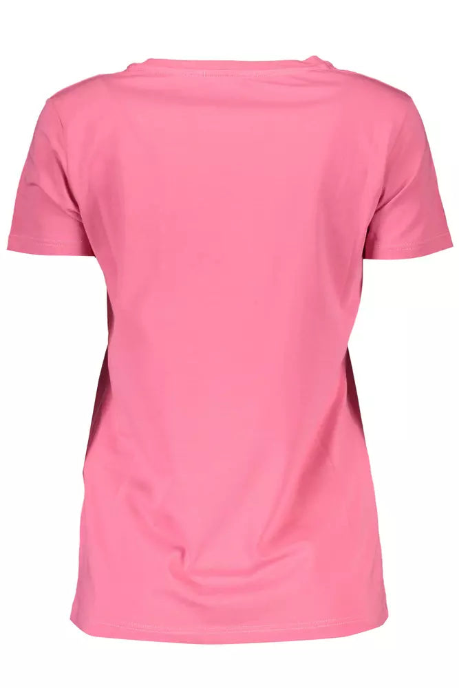 Pink Cotton Women T-Shirt