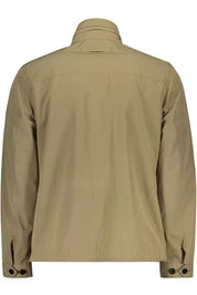 Beige Polyester Men Jacket