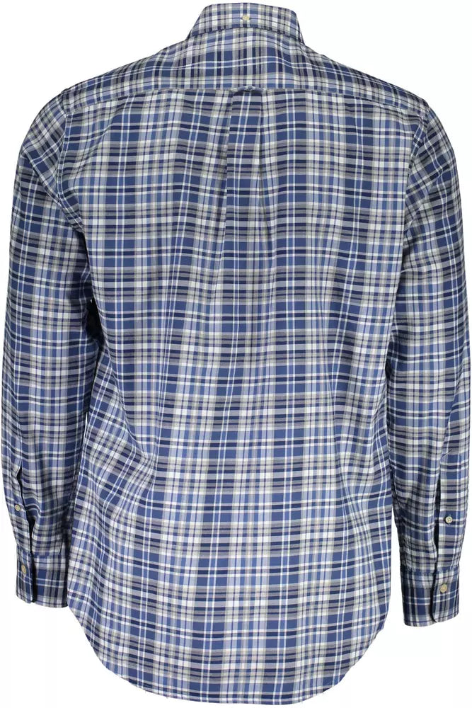 Blue Cotton Men Shirt