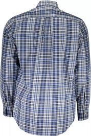 Blue Cotton Men Shirt