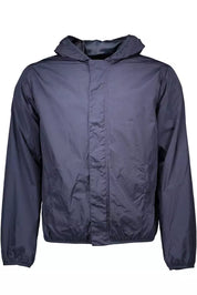 Blue Nylon Men Jacket