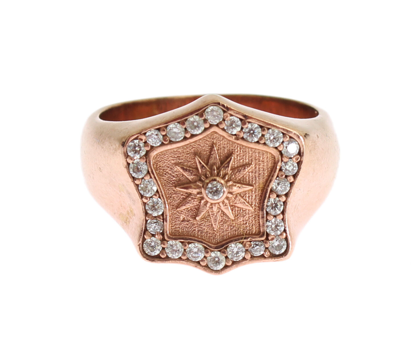 Bague transparente authentique en argent 925 en or rose