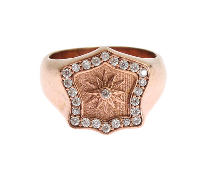 Chic Pink Gold Plated Sterling Silver Ring