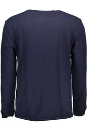 Blue Cotton Men Sweater