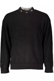 Black Cotton Men Sweater