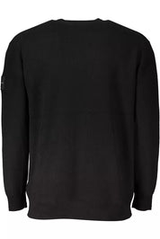 Black Cotton Men Sweater