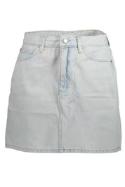 Light Blue Cotton Women Skirt