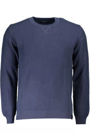 Blue Cotton Men Sweater