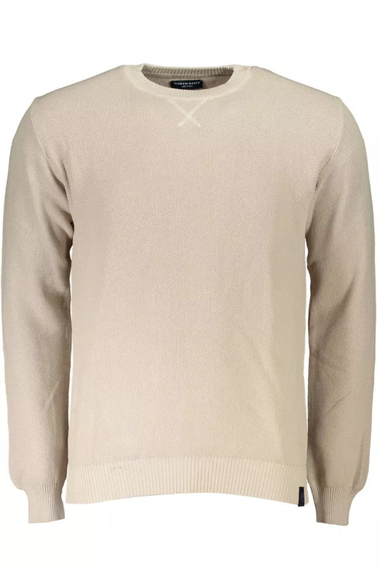 Beige Cotton Men Sweater