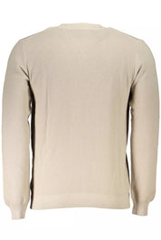 Beige Cotton Men Sweater