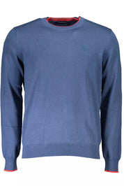 Blue Cotton Men Sweater