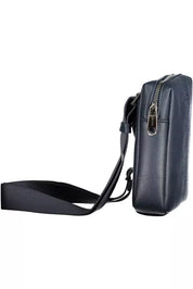 Blue Polyester Men Shoulder Bag