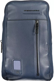 Blue Leather Men Shoulder Bag