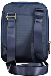 Blue Recycled Men Shoulder Bag