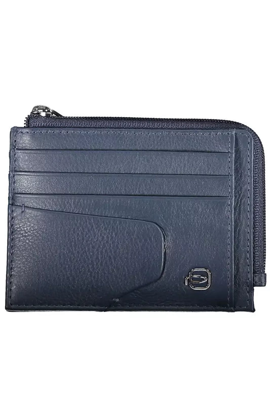 Blue Leather Men Wallet