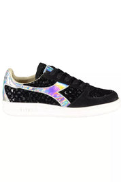 Black Leather Womens Sneaker